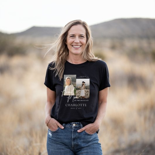 Stolze Mama des Graduate Script-Fotos Keepake Tri-Blend Shirt