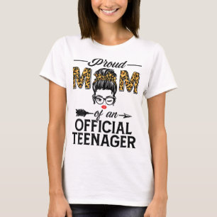 Stolze Mama des Offiziellen Teenagers Leopard Prin T-Shirt
