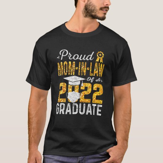 Stolze Mama einer 2022-Graduate-Gesichtsmaske T-Shirt (Vorderseite)