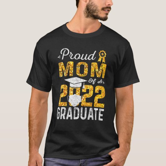 Stolze Mama einer 2022-Graduate-Gesichtsmaske T-Shirt (Vorderseite)