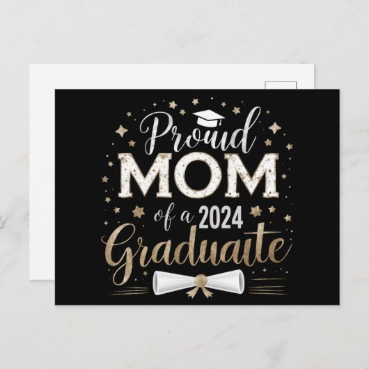 Stolze Mama einer 2024-Grad-Klasse Postkarte (Vorne/Hinten)