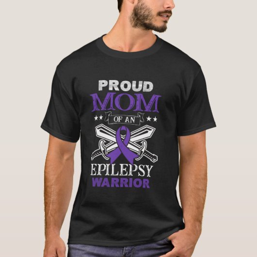 Stolze Mama einer Epilepsie-Kriegerfamilie T-Shirt (Vorderseite)