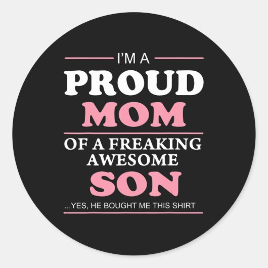 Stolze Mama einer erfrischenden Phantastischen Mut Runder Aufkleber (Vorderseite)