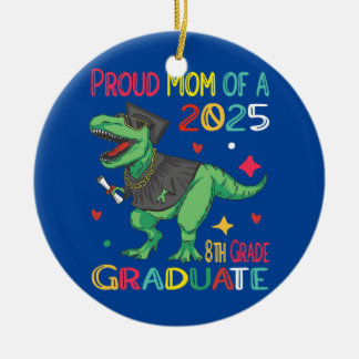 Stolze Mama einer Klasse von 2025 Grad 8 Keramik Ornament