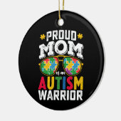 Stolze Mama einer Kriegerfamilie im Autismus Keramik Ornament (Links)
