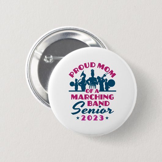 Stolze Mama einer Marching Band Senior 2023 Button (Vorne & Hinten)