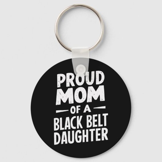 Stolze Mama einer Schwarzgürteltochter 12 Schlüsselanhänger (Vorderseite)