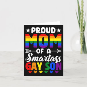 Stolze Mama einer Smart Gay Son LGBTQ Flag Moth Karte