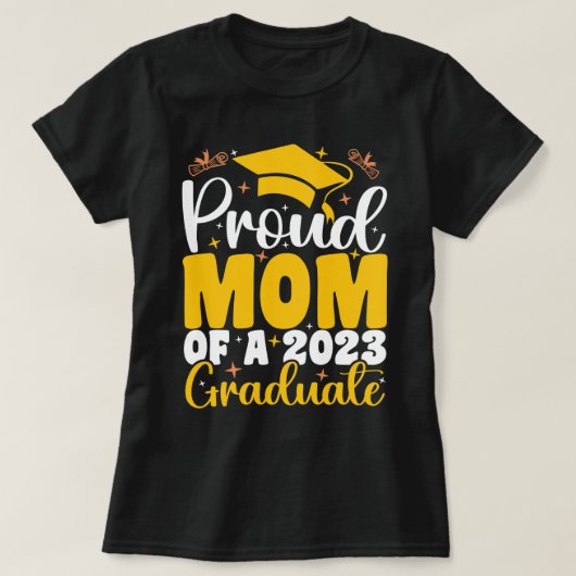 Stolze Mama eines 2023-Grad-Funny-Abschlusses T-Shirt (Design vorne)