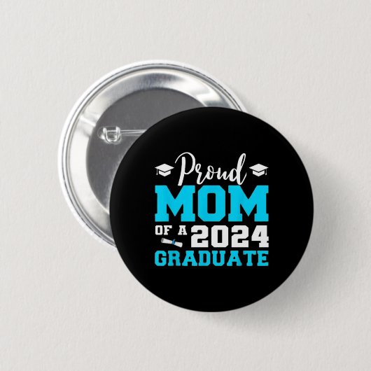 Stolze Mama eines Abschlusses der Graduate School Button (Vorne & Hinten)