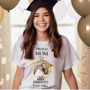 Stolze Mama eines Absolventen 2025 mit Foto und Na T-Shirt