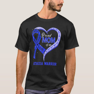 Stolze Mama eines Ataxia Warrior Blue Ribbon Match T-Shirt