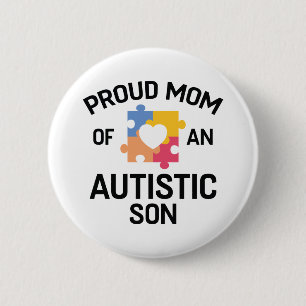 Stolze Mama eines autistischen Sohnes Button