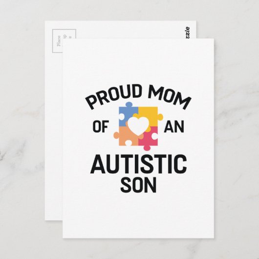 Stolze Mama eines autistischen Sohnes Postkarte (Vorne/Hinten)