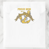 Stolze Mama eines Chief Petty Officer Ovaler Aufkleber (Tasche)