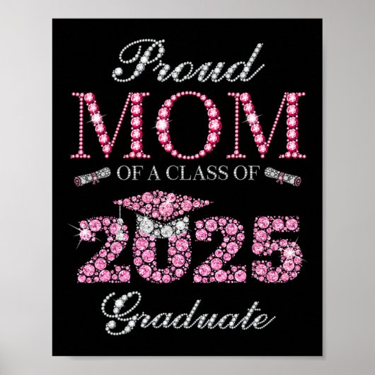 Stolze Mama eines Cl von 2025 Graduat Poster (Vorne)