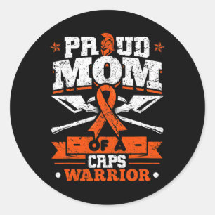 Stolze Mama eines Crps-Krieger Monat Orange Band Runder Aufkleber