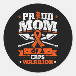 Stolze Mama eines Crps-Krieger Monat Orange Band Runder Aufkleber