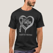 Stolze Mama eines Diabetes-Kriegers Ribbon Herz Pr T-Shirt (Vorderseite)