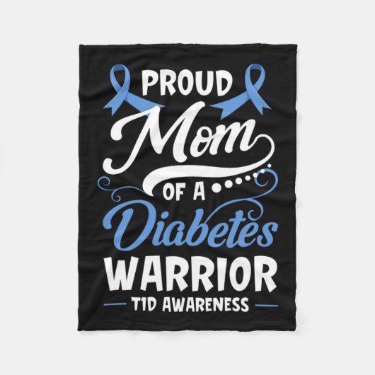 Stolze Mama eines Diabetes-Warrior T1d Fleecedecke (Vorderseite)