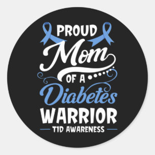 Stolze Mama eines Diabetes-Warrior T1d Runder Aufkleber