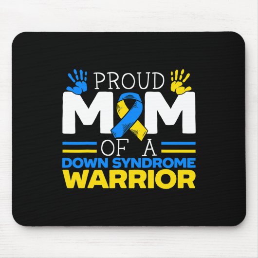 Stolze Mama eines Down-Syndroms Krieger-Extra-Chro Mousepad (Vorne)
