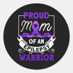 Stolze Mama eines Epilepsie-Krieger-Epilepsie-Awar Runder Aufkleber