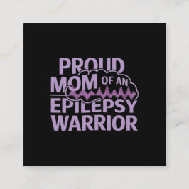 Stolze Mama eines Epilepsie-Kriegers Ihre Unterstü Quadratische Visitenkarte
