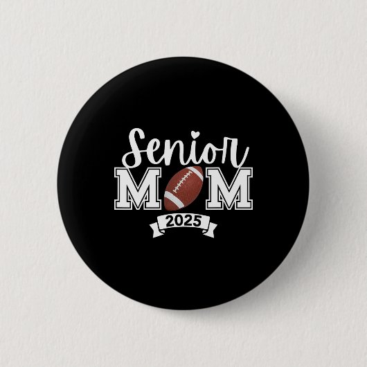 Stolze Mama eines Footll Senior 2025 Niedlich Hear Button (Vorderseite)
