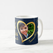 Stolze Mama eines Graduate Foto Navy Blue Gold 202 Kaffeetasse (VorderseiteRechts)