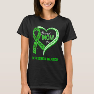 Stolze Mama eines Herzens eines Depressionskrieger T-Shirt