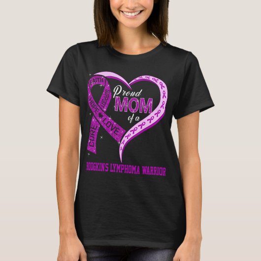Stolze Mama eines Hodgkin-Lymphomkriegers T-Shirt (Vorderseite)
