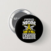 Stolze Mama eines Krebskriegs im Kindesalter Button (Vorne & Hinten)