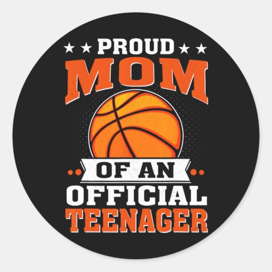 Stolze Mama eines Offiziellen Teenagers am 13. Runder Aufkleber (Vorderseite)