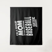 Stolze Mama eines Phantastischen Baseballspielers Wandteppich (Vorderseite)