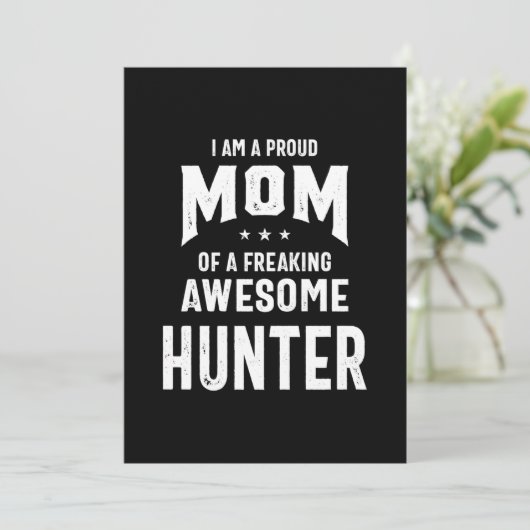 Stolze Mama eines Phantastischen Jägers Dankeskarte (Stehend Vorderseite)