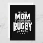 Stolze Mama eines Phantastischen Rugby-Spielers Dankeskarte (Vorne/Hinten)