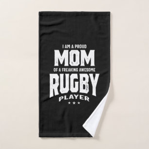 Stolze Mama eines Phantastischen Rugby-Spielers Handtuch