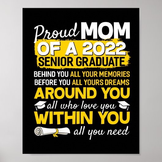 Stolze Mama eines Senior Graduate Senior Senior 22 Poster (Vorne)