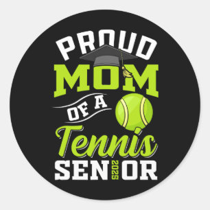 Stolze Mama eines Tennis Senior CL of 2025 Abschlu Runder Aufkleber