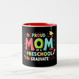 Stolze Mama eines Vorschulabsolventen Zweifarbige Tasse