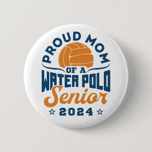 Stolze Mama eines Water Polo Senior 2024 Button