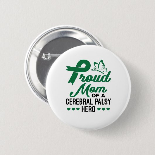 Stolze Mama eines zerebralen Palsy-Helden Button (Vorne & Hinten)