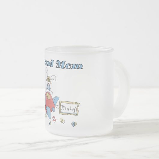 Stolze Mama-Flugzeug Es ist ein Boy-Trikots und Ge Mattglastasse (VorderseiteRechts)