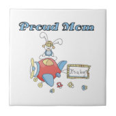 Stolze Mama Flugzeug Es ist ein Junge Geschenke Fliese (Vorderseite)