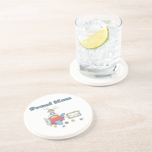 Stolze Mama Flugzeug Es ist ein Junge Geschenke Getränkeuntersetzer (Seite)