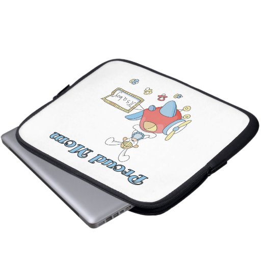 Stolze Mama Flugzeug Es ist ein Junge Geschenke Laptopschutzhülle (Vorne Knopf)
