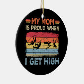 Stolze Mama Fun Pole Vault High School Uni Track Keramik Ornament (Rechts)