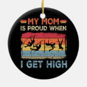 Stolze Mama Fun Pole Vault High School Uni Track Keramik Ornament (Hinten)