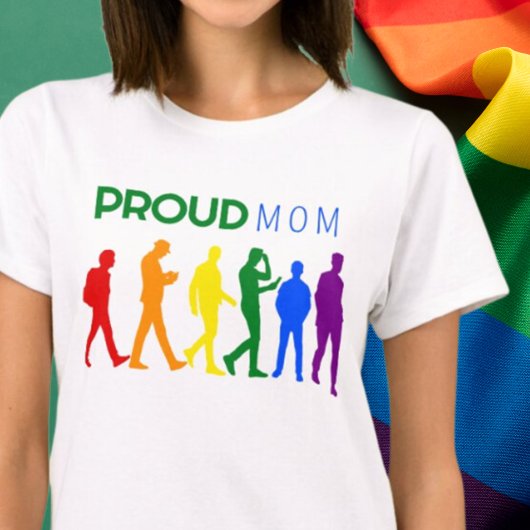 Stolze MAMA Gay Pride Männliche Silhouetten T-Shirt